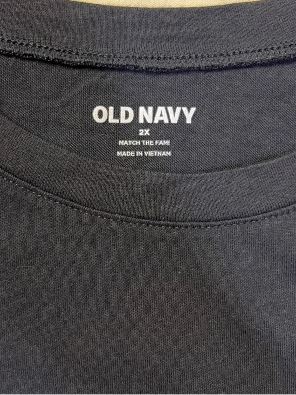 Old Navy Black Tee with White Ghost Peace Graphic - Picture 3 of 3